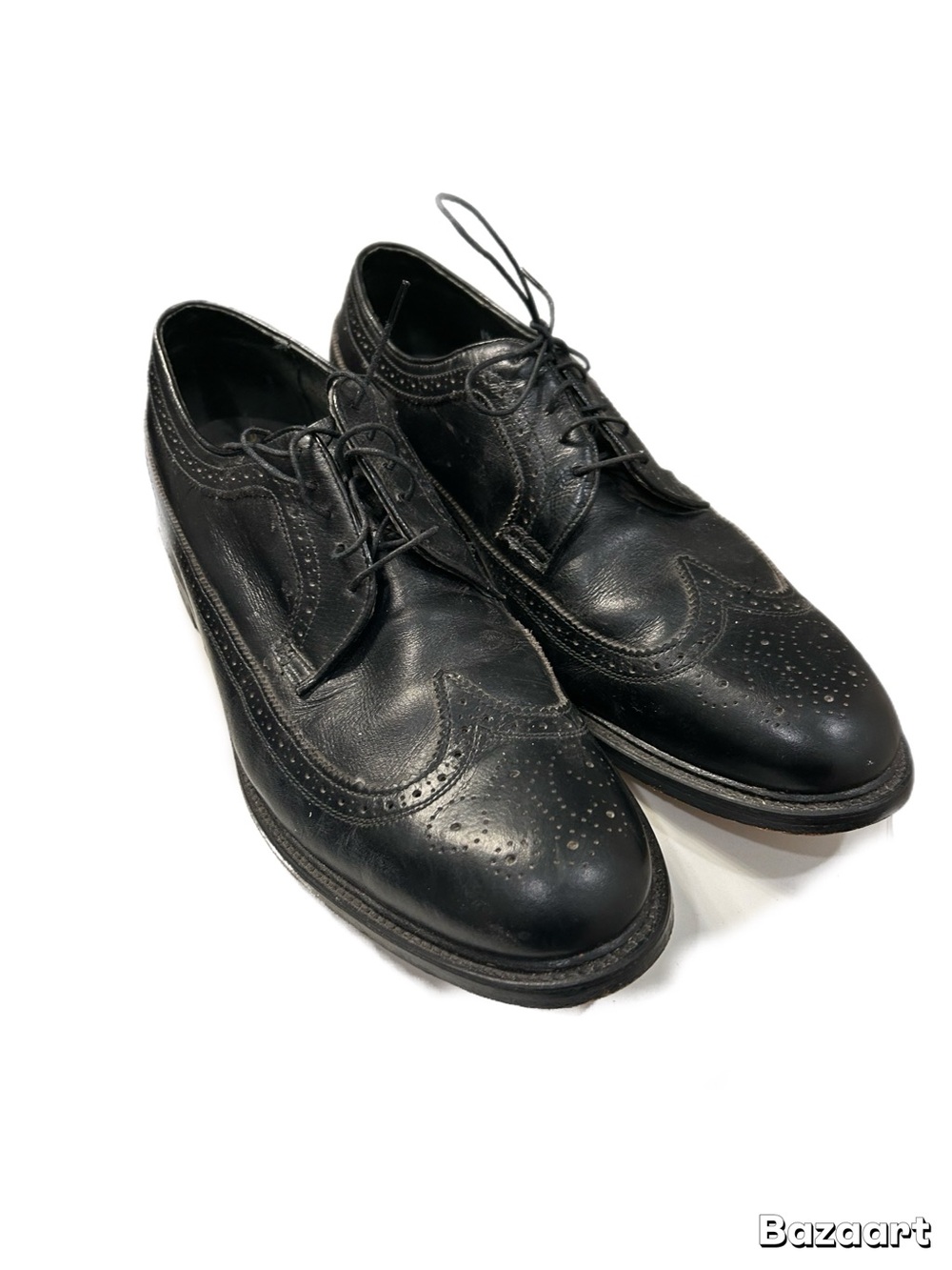 Executive Imperial Men’s Black Leather Wingtip Oxford Dress Shoes – Size 14